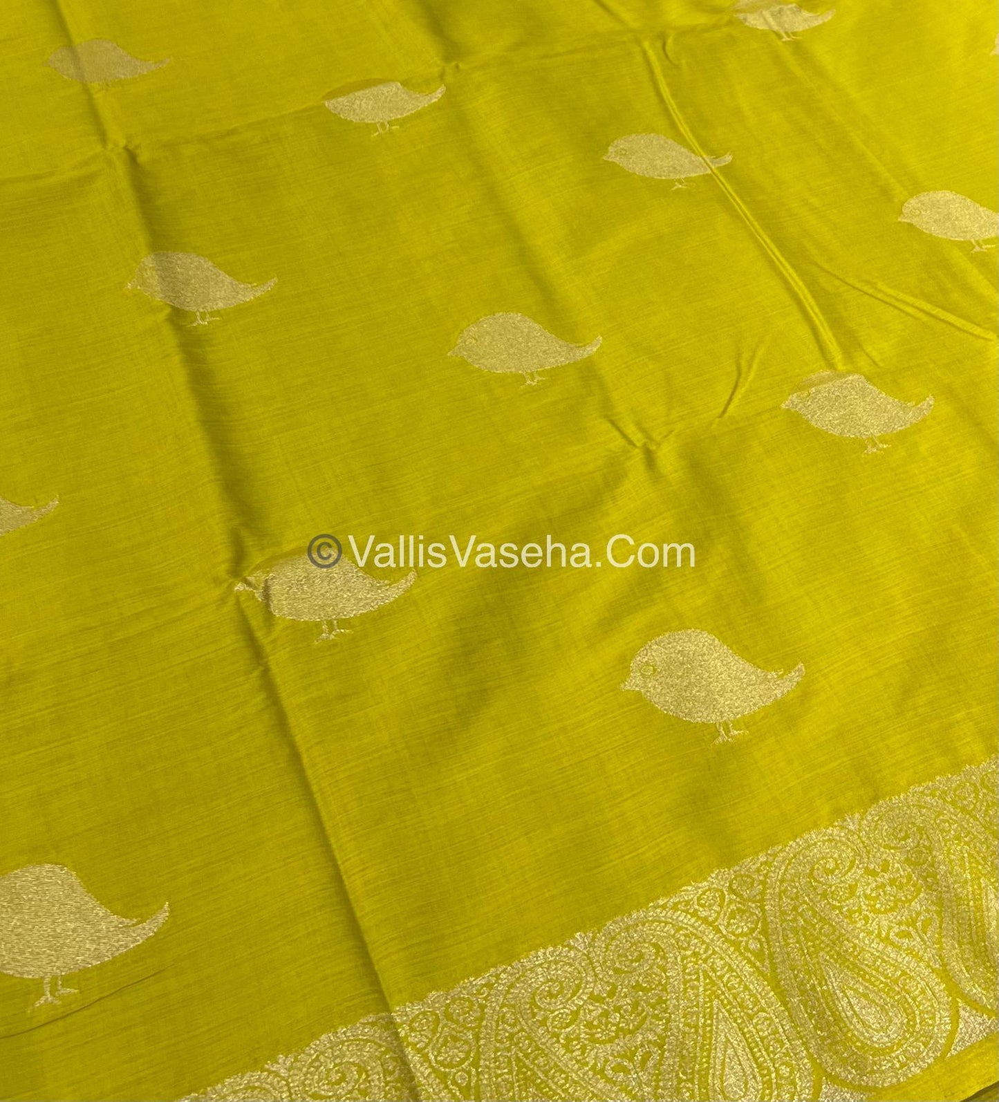 Banarasi - Heritage Silk - Semi Kathan Silk - Lemon Yellow Shade - VVBHS005