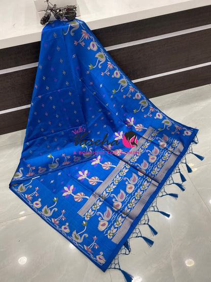Banarasi - Heritage Meenakari Silk - Blue Shade - VVBHS013