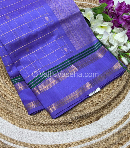 Pure Silk Cotton Saree - Retta Petta Border - Lavendar Shade - VVPSC001