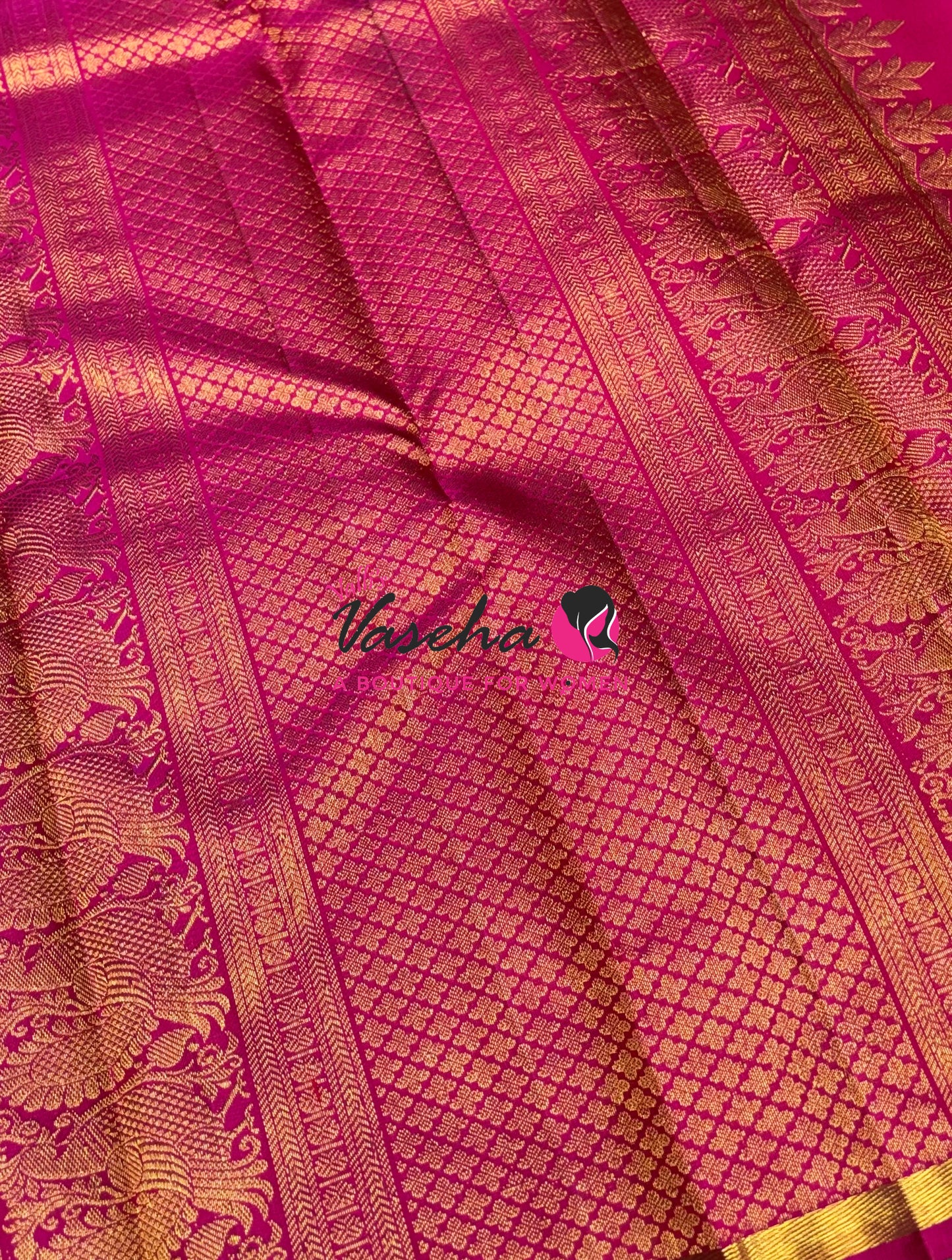 Pure Kanchipuram Silk Saree - Lemon Green with Pink - VVPS077