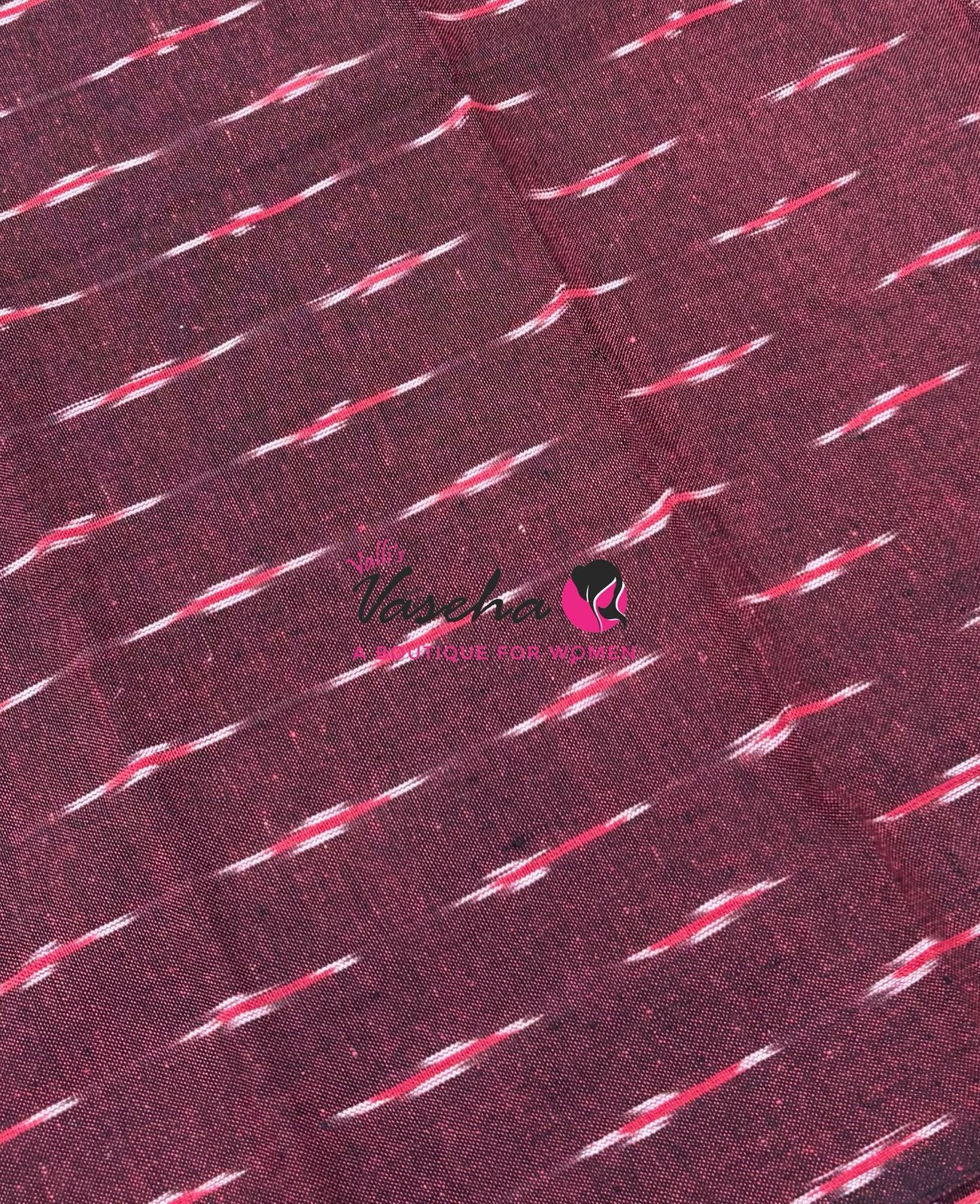 Ikkat Mercerised Cotton Saree - Single Ikkat - VVIKS001