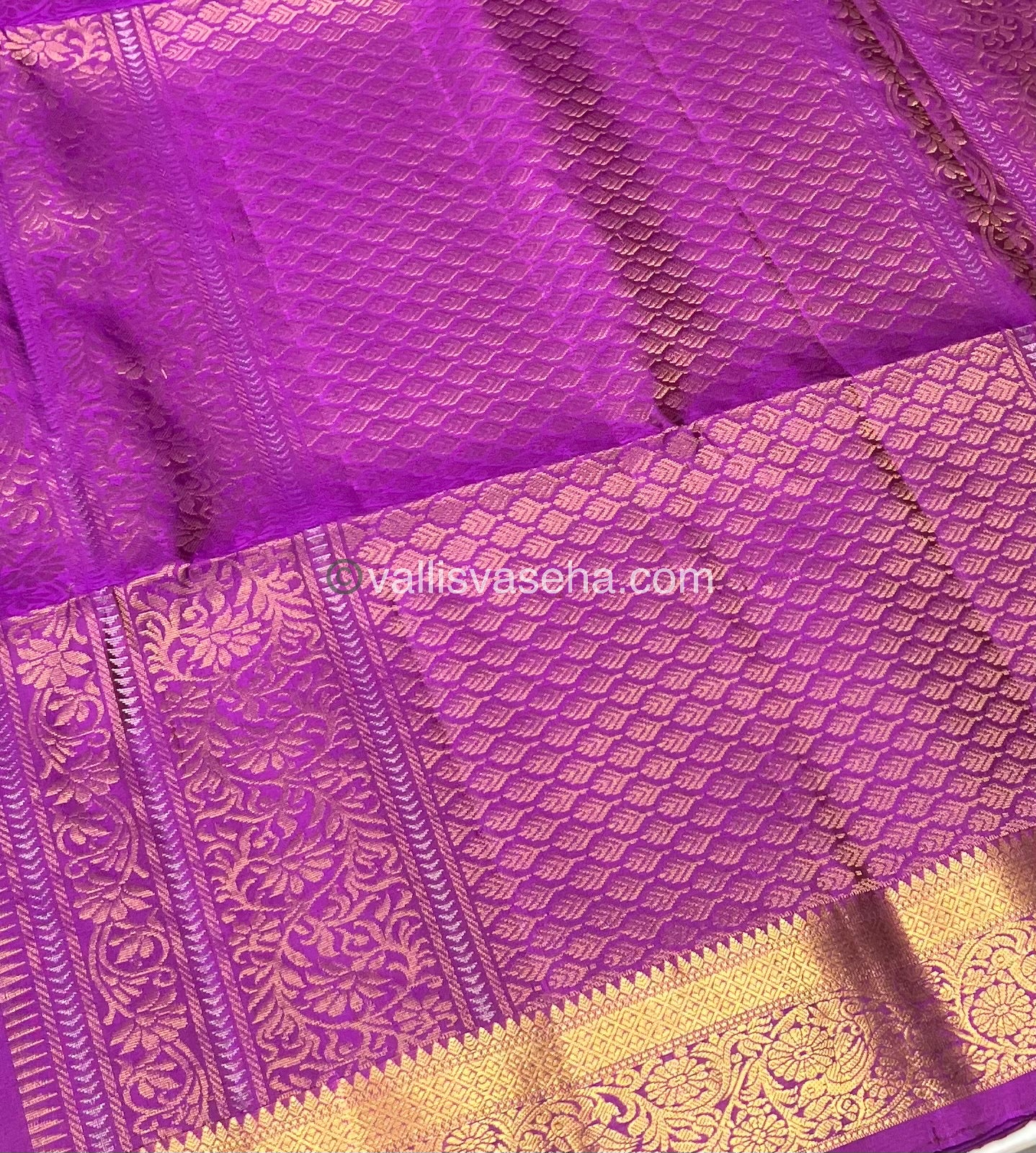 Pure Soft Silk Saree - Kanchi Border - Purplish Pink Shade - VVPSS046