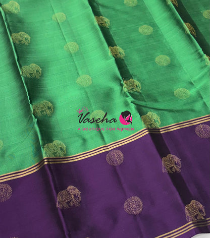 Half Mix - Pure Soft Silk Saree - Long Retta Petta Border with Butta - VVPSS105