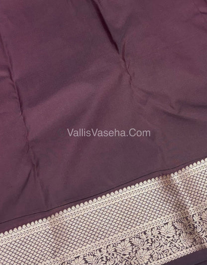 Semi Bridal Kanchipuram Silk - Pink With Brown Shade  - VVSBK001