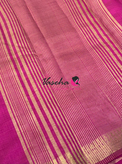 Semi Tussar Silk Saree | Pink Shade |VVSTS072