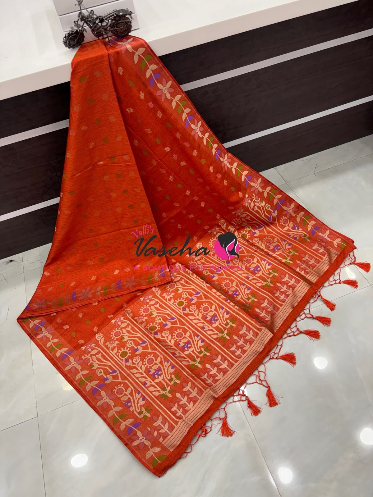 Banarasi - Heritage Meenakari Silk -  Orange Shade - VVBHS016