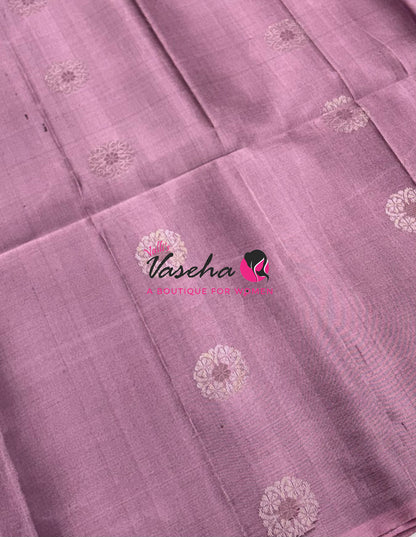 Pure Soft Silk Saree - Border Less  - Onion Pink & Black Combo - VVPSS055