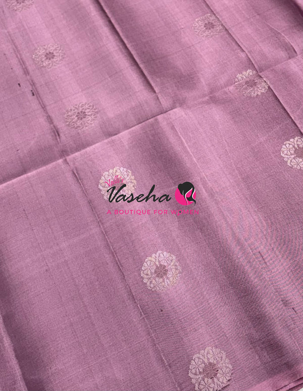 Pure Soft Silk Saree - Border Less  - Onion Pink & Black Combo - VVPSS055