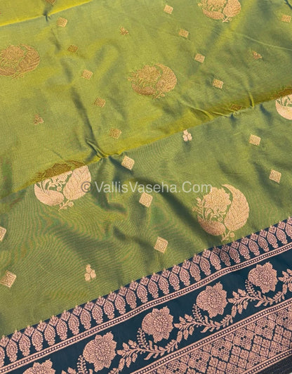 Semi Soft Silk - Dual Tone Shade With  Green Combo -VVSSS027