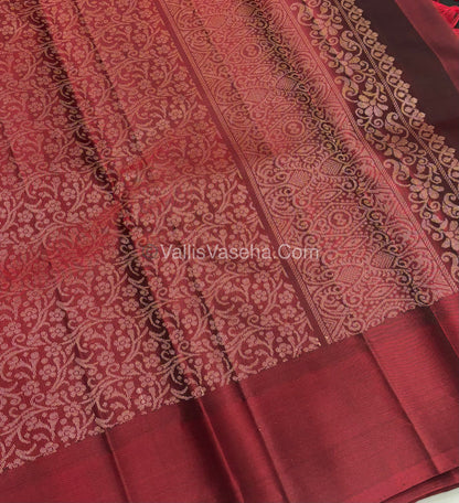 Pure Soft Silk Saree - Black With Maroon - VVPSS073