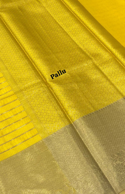 Banarasi - Kathan Silk Saree - Yellow shade - VVBKS001