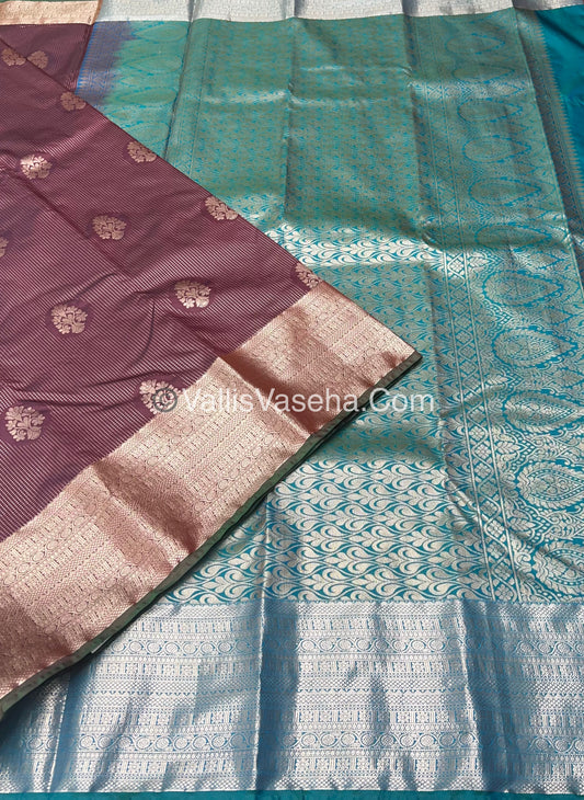 Semi Kanchipuram Silk - Vairavoosi Pattern  - VVSKS001