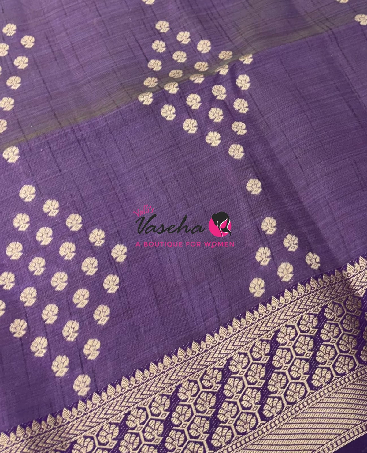 Semi Tussar Silk - Grand Pallu  - Purple Shade - VVSTS071