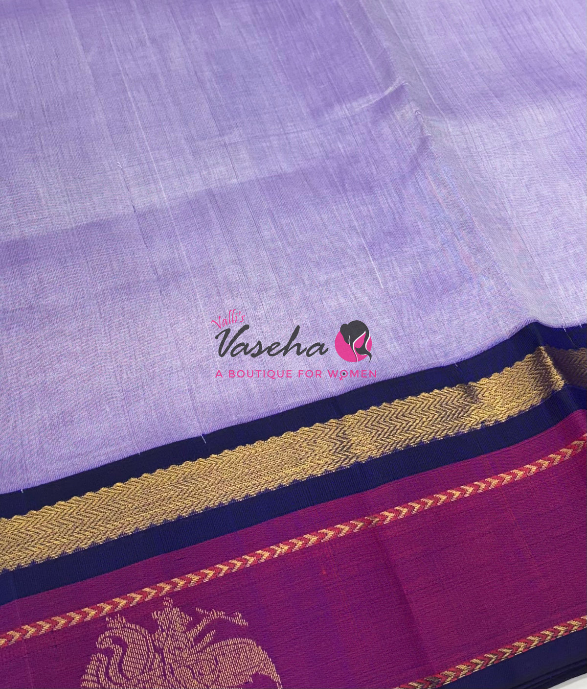 Pure Korvai Silk Cotton With Elephant Butta Border - VVKSC018