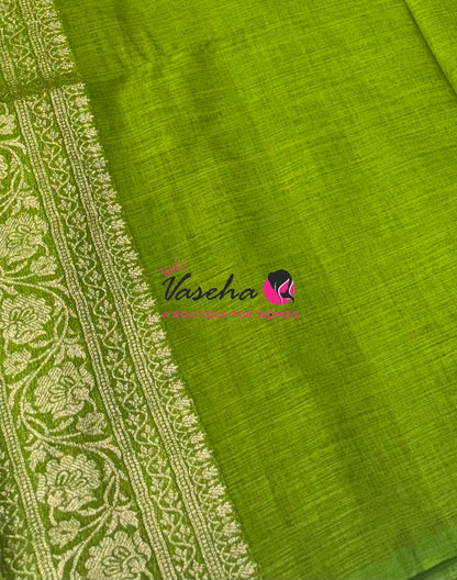 Banarasi - Heritage Silk - Semi Kathan Silk - Parrot  Green Shade - VVBHS011