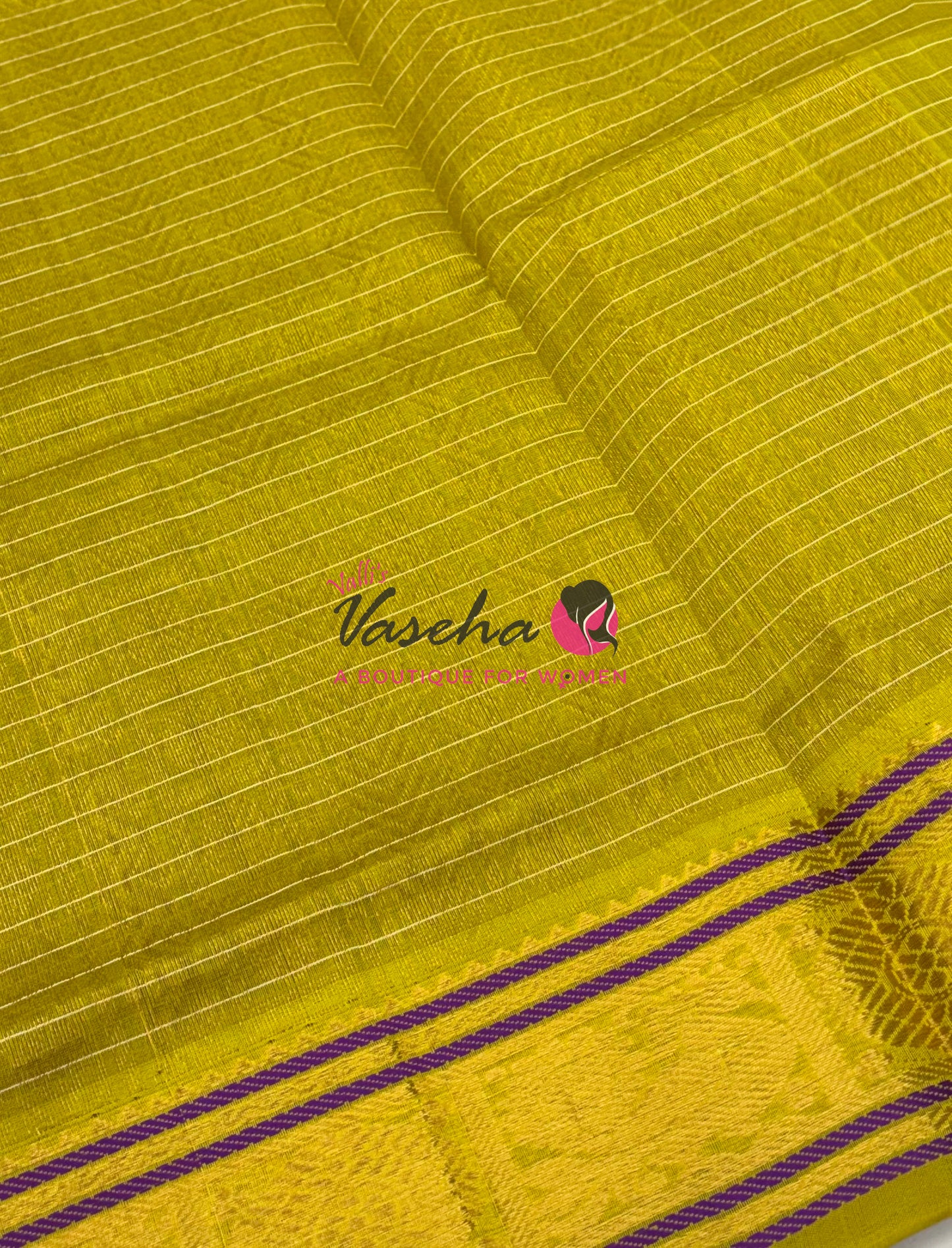 Pure Silk Cotton Saree - Purple With Yellow  - Lakshadeepam Design - VVPLD001