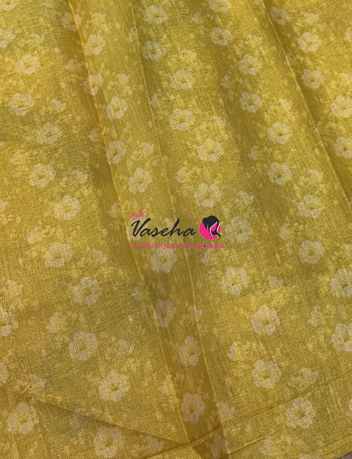 Linen Tissue Saree - Yellow  Shade - VVLTS006