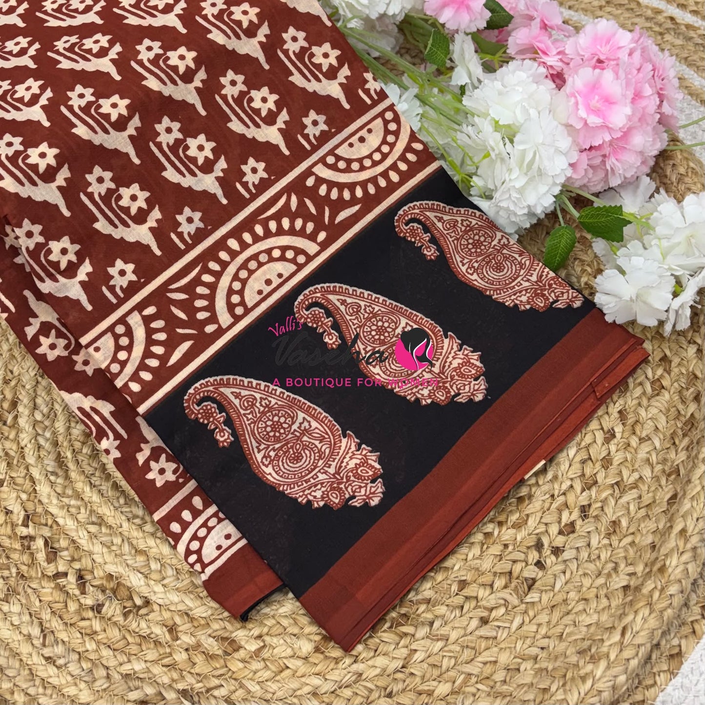 Pure Soft Mul Mul Cotton Sarees - Hand Block Prints - VVMMC011