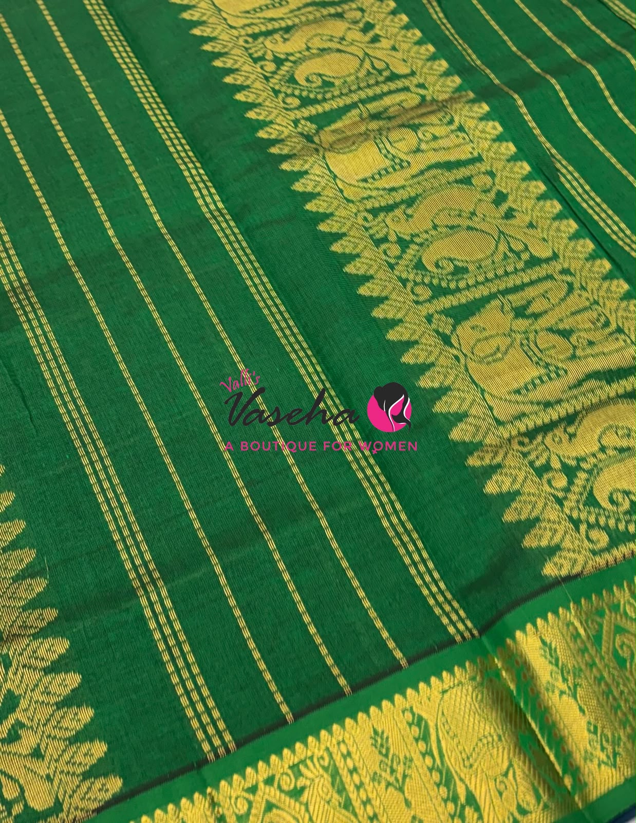 Semi Silk Cotton Saree - Checked Pattern with Butta  - VVSSC013