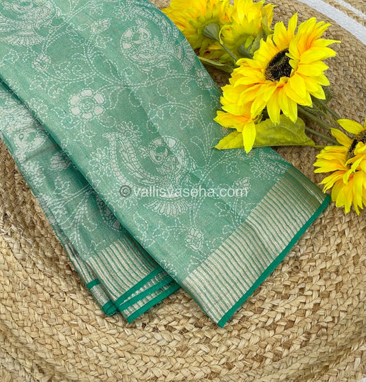 Semi Tussar Silk - Ramar Green Shade - VVSTS001