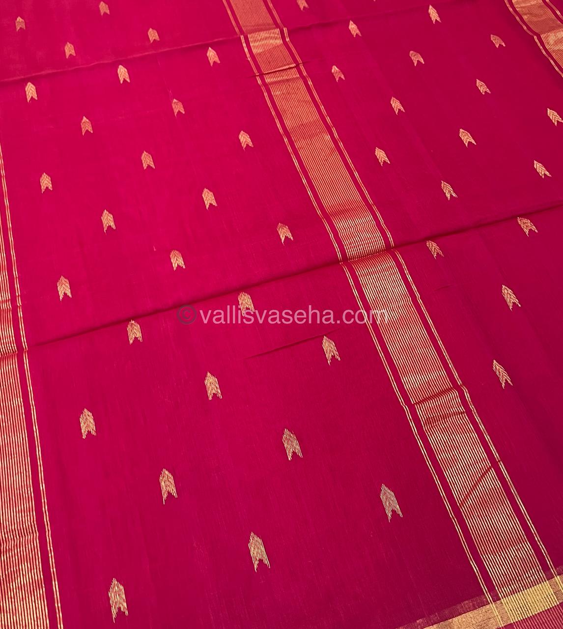 Pure Maheshwari Silk Cotton Saree - Pink Color - VVMSC002
