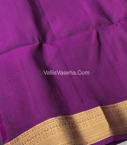 Pure Soft Silk Saree - Mustard & Purple Combo - VVPSS048
