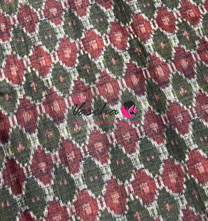 Semi Matka Tussar Silk Saree | Double Blouse | Rust Shade |VVSTS052