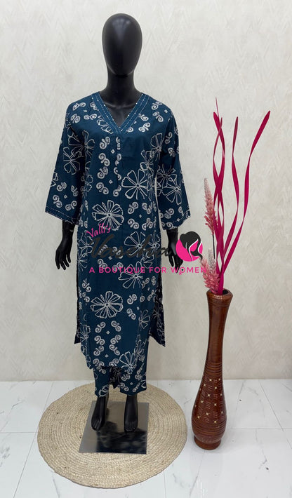 Top & Bottom(2pc) Co-Ord Set - Cotton - VVCS009