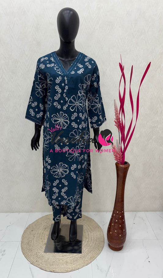 Top & Bottom(2pc) Co-Ord Set - Cotton - VVCS009