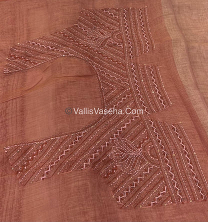 French Knot - Linen Tissue Saree - VVLFN004