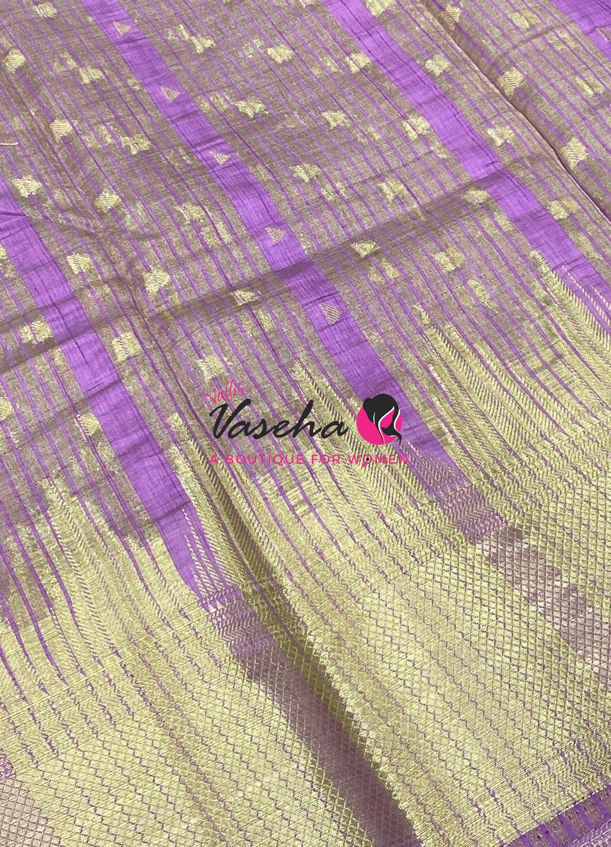 Semi Tussar Silk Saree | Lavender Shade |VVSTS054