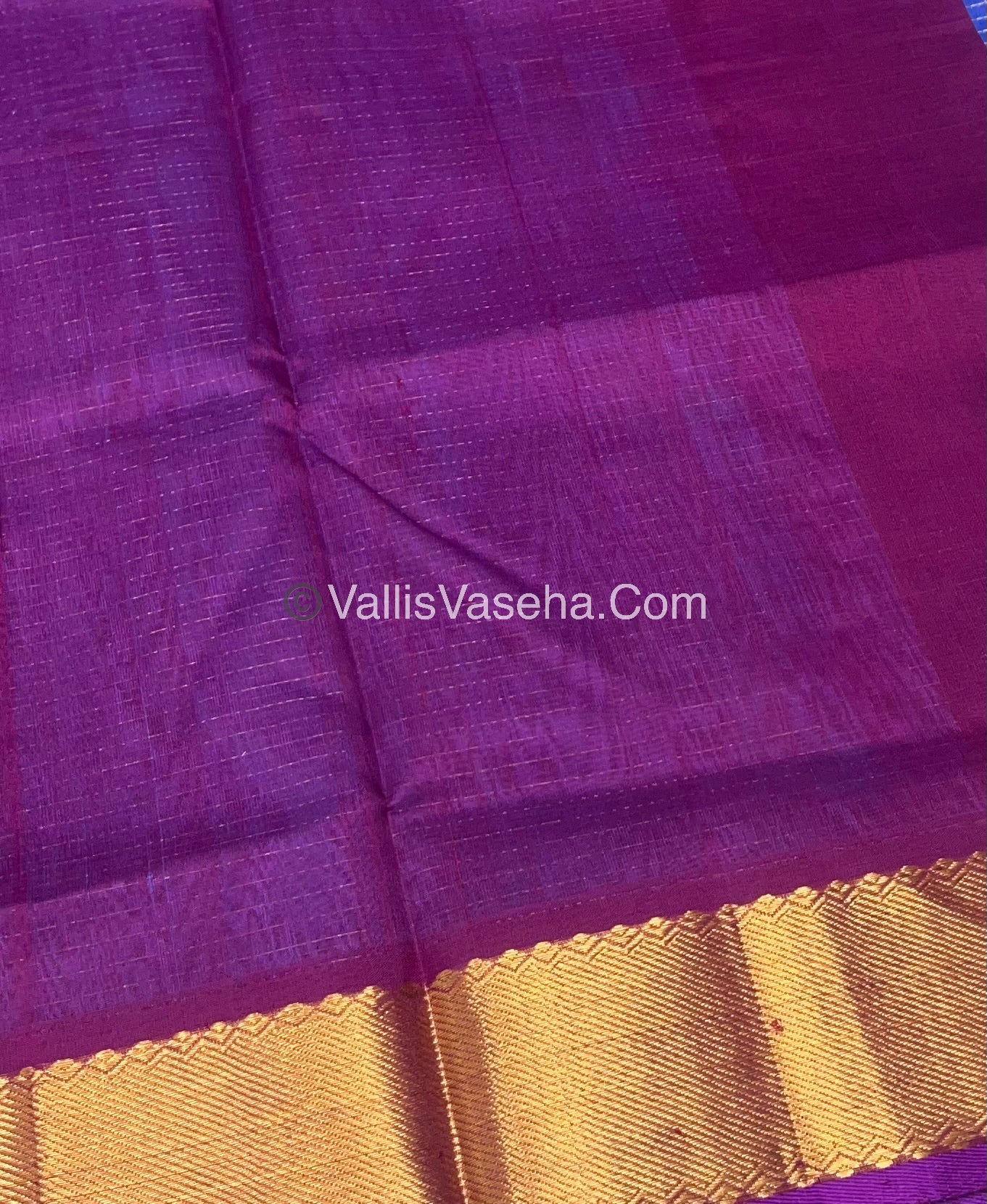 Pure Silk Cotton Saree - Mayil & Chakkaram Design - Light Blue With Purplish Wine Combo - VVMC002