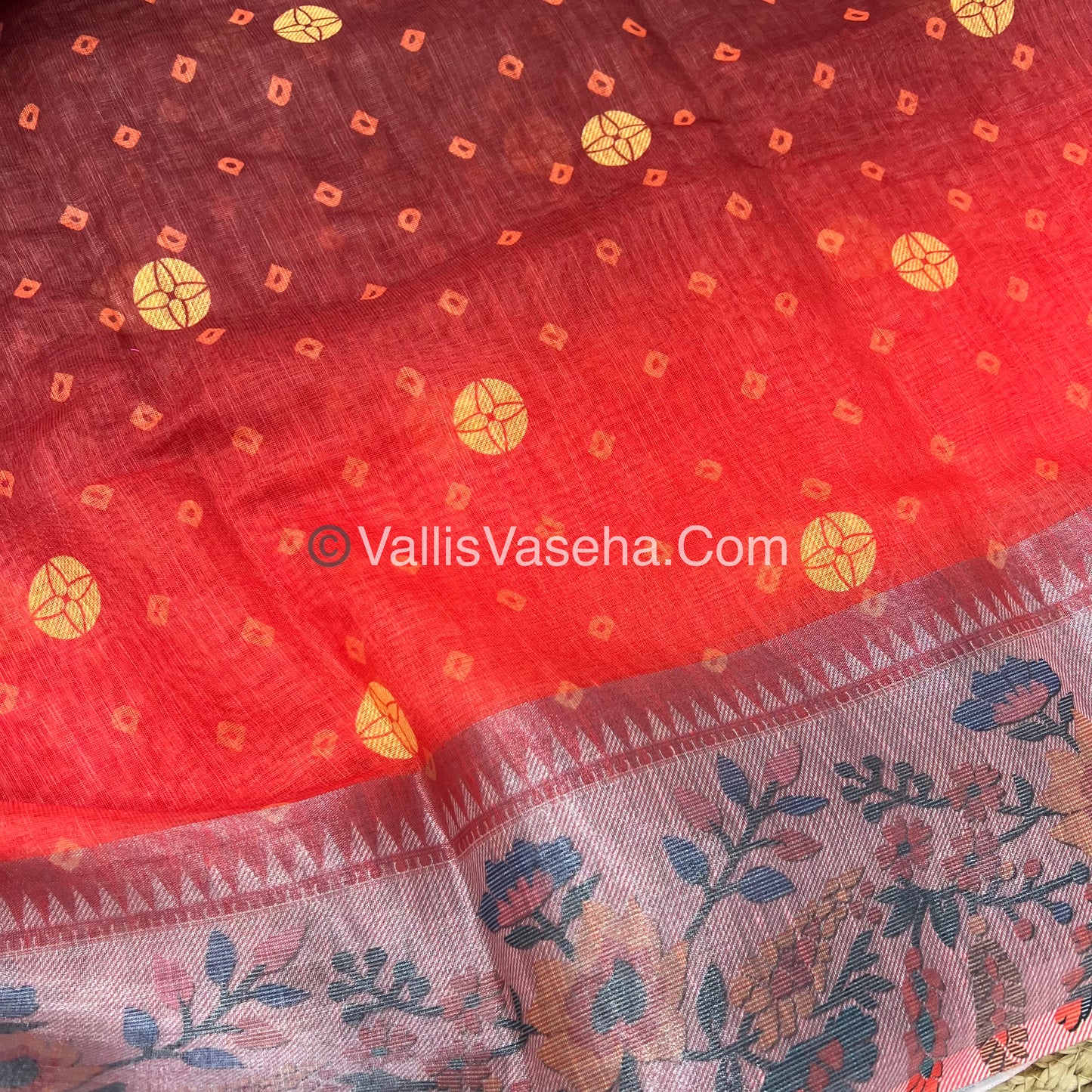 40% less - Offer Saree -  Linen Saree - VVDS007