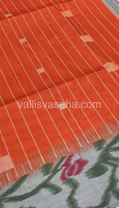 Semi Chappa Silk - Orange with Grey - VVSC002