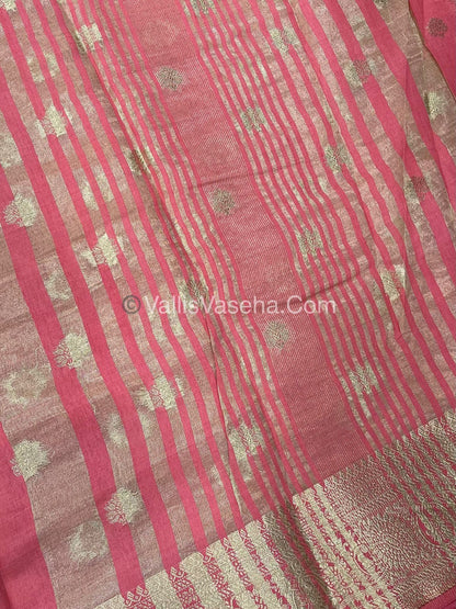 Semi Tussar Silk Saree |Peach shade |VVSTS044