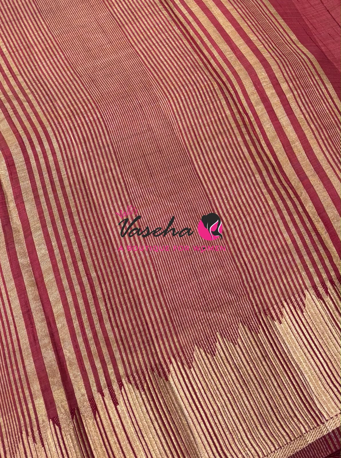 Semi Tussar Silk Saree | Maroon Shade |VVSTS051