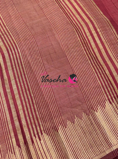 Semi Tussar Silk Saree | Maroon Shade |VVSTS051
