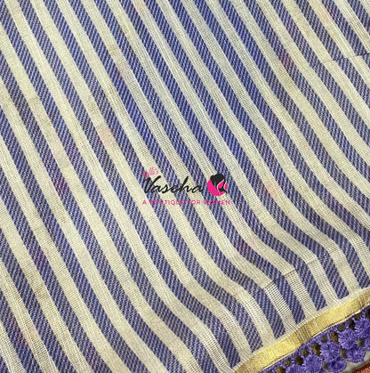 Linen Tissue Saree -  Light & Dark Combo - Levanter Shade- VVLTS006