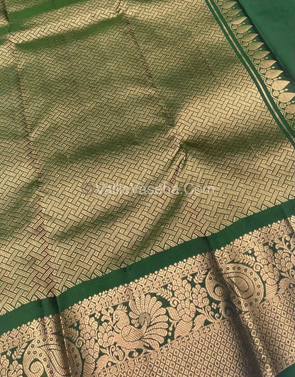 Half Mix - Pure Soft Silk Saree - Lavender & Green Shade - VVPSS031