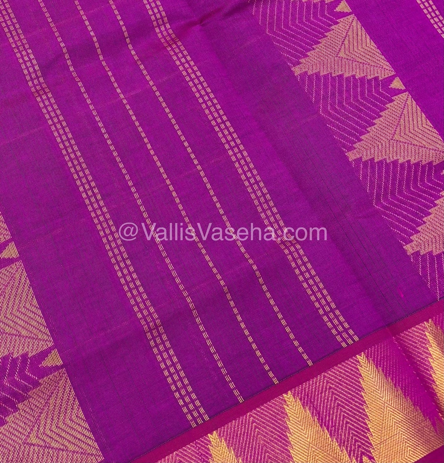 Semi Silk Cotton Saree - Green with Purple Shade - VVSSC002