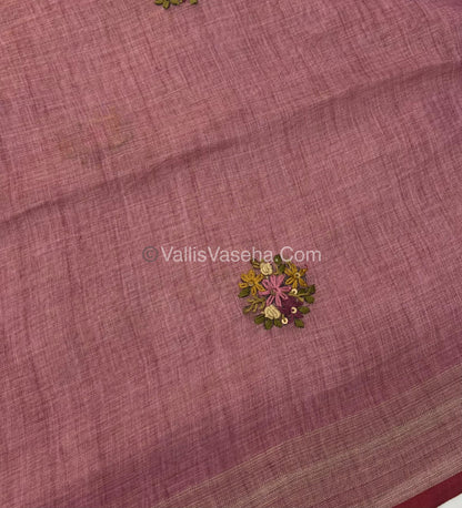 French Knot - Tissue Saree - Pink Shade - VVLFN011