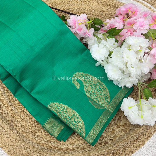 Semi Tussar Silk - Small Mango - - Ramar Green Shade - VVSTS002