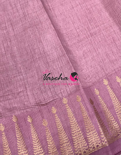 Semi Tussar Silk Saree | Onion Pink  shade |VVSTS050
