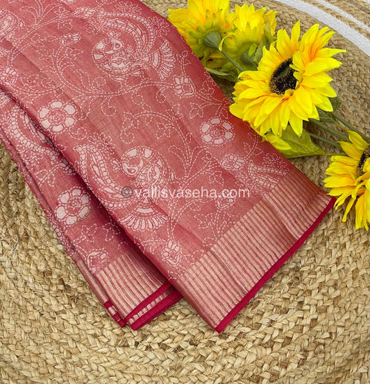 Semi Tussar Silk - Red Shade - VVSTS001