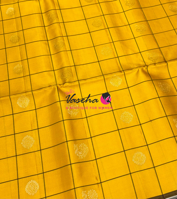 Pure Soft Silk Saree - Yellow & Brown Shade - VVPSS055