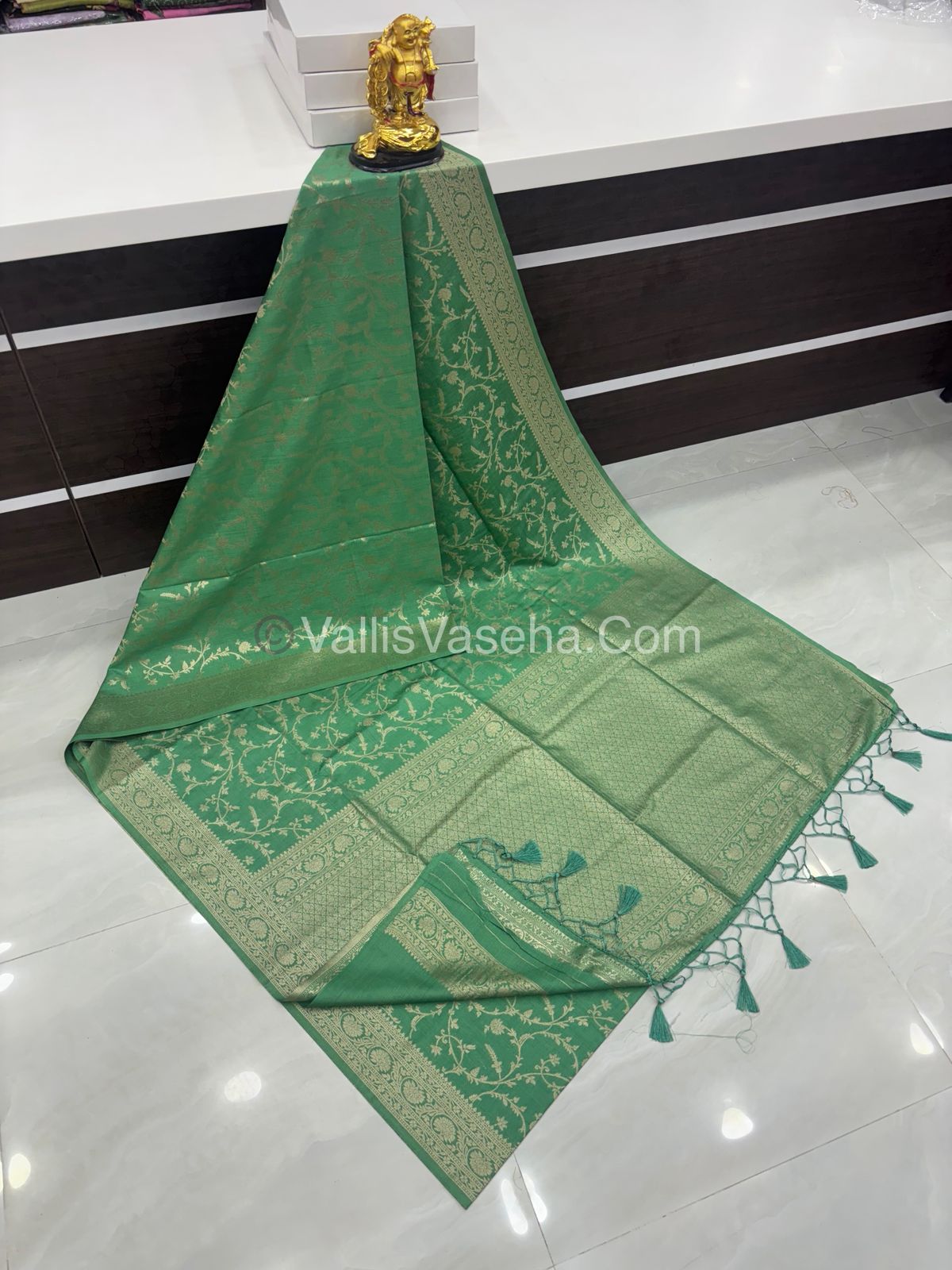 Banarasi - Heritage Silk - Semi Kathan Silk - Pista Green Shade- VVBHS001