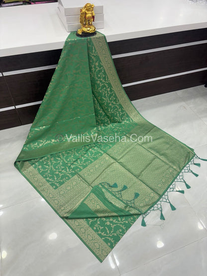 Banarasi - Heritage Silk - Semi Kathan Silk - Pista Green Shade- VVBHS001