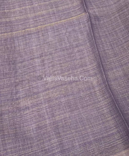 Tissue Linen Saree - Cloud Design - Light Purple Shade - VVTLS002