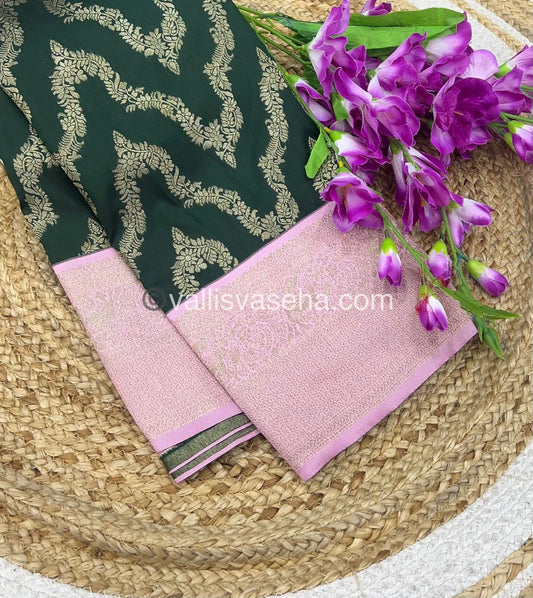 Semi Kanchi Silk - Green & Pink Shade  - VVSKS004