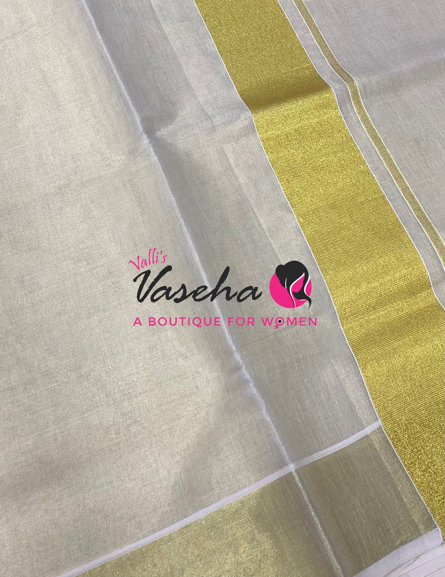 Kerala Golden Tissue Saree  - VVKCS031